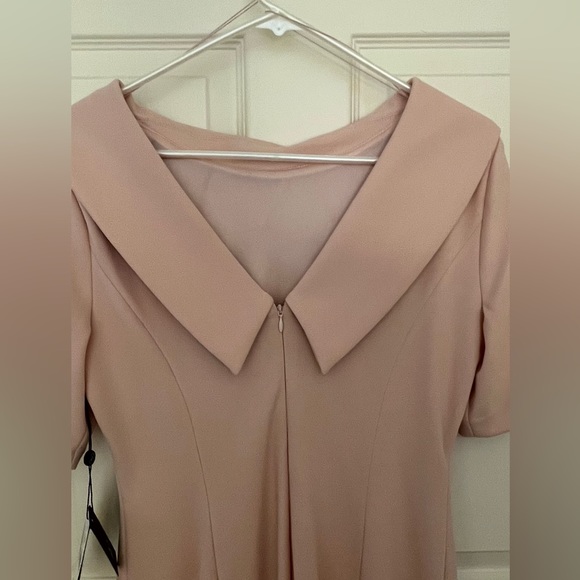 Roll Neck Sheath Collar Dress with V-back - Picture 4 of 6